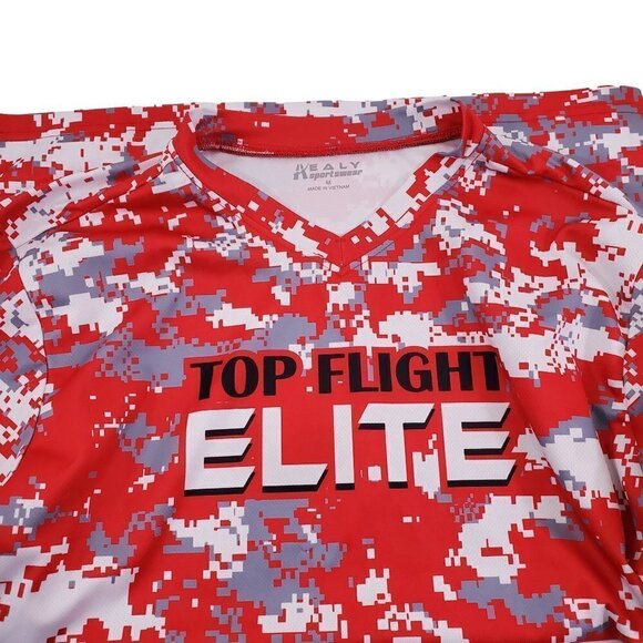 Top Flight ELITE Men’s Red Camo Performance Long Sleeve Jersey Shirt - Medium - Picture 7 of 12